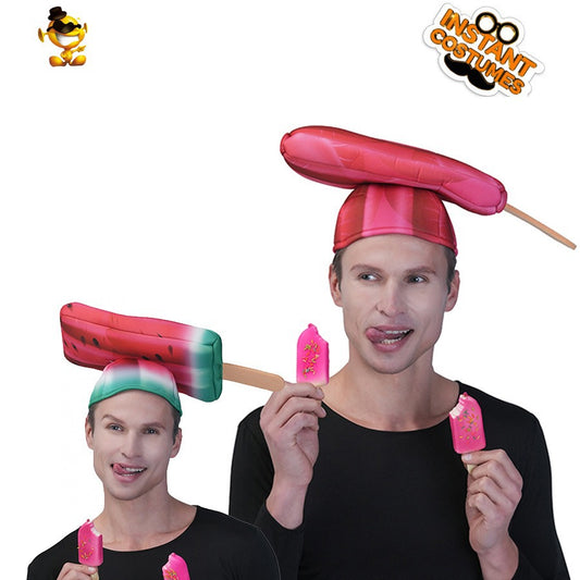 funny watermelon hat for Halloween cosplay stage performance couples costume accessory