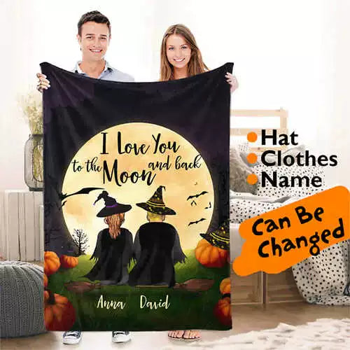 Halloween Personalized Fleece Blanket with Names img 1