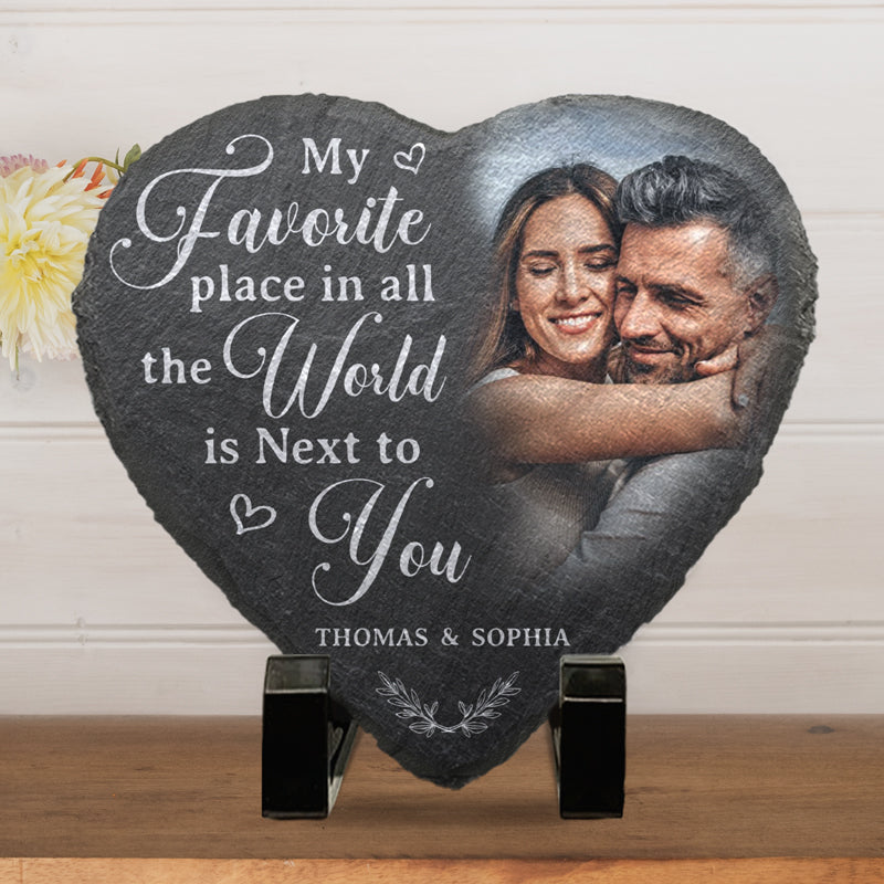 Personalized Heart Shaped Stone With Stand Gift for Couple img 1