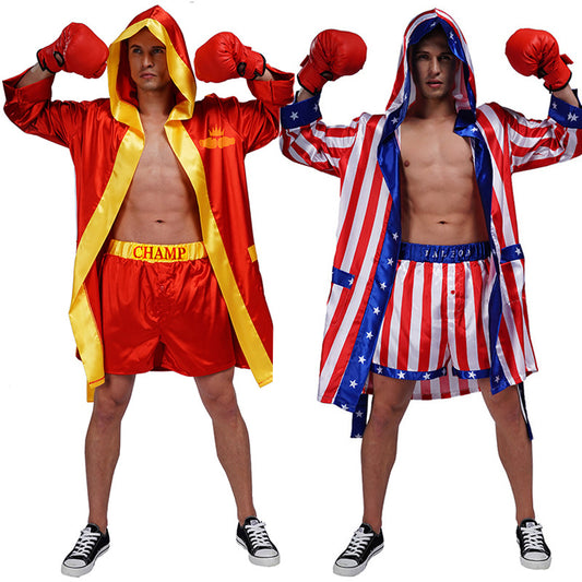 Costume de boxe pour adulte pour Halloween, cosplay, spectacle sur scène, fête
