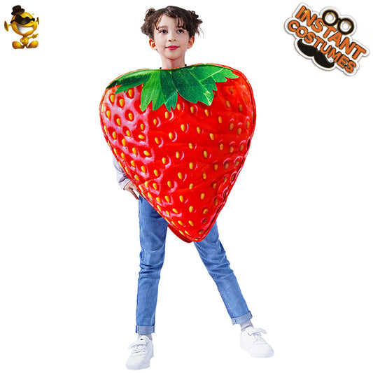 girl cute strawberry costume children performance outfit reversible strawberry dress funny party costume halloween cosplay