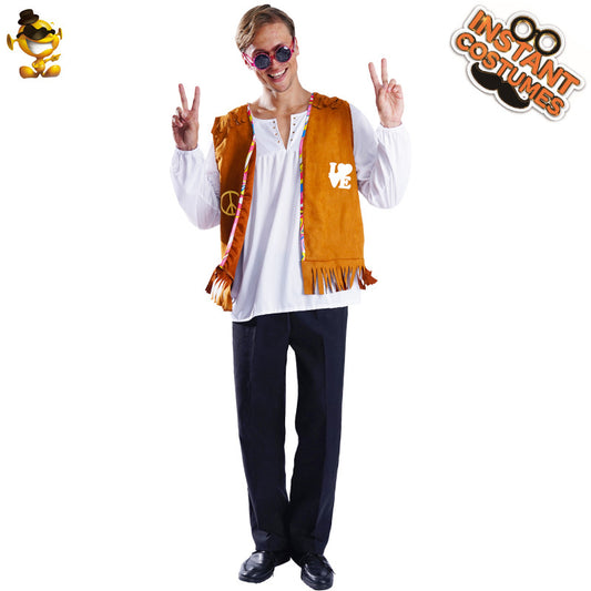 Hippie costume for men stage performance cosplay Halloween party role play outfit