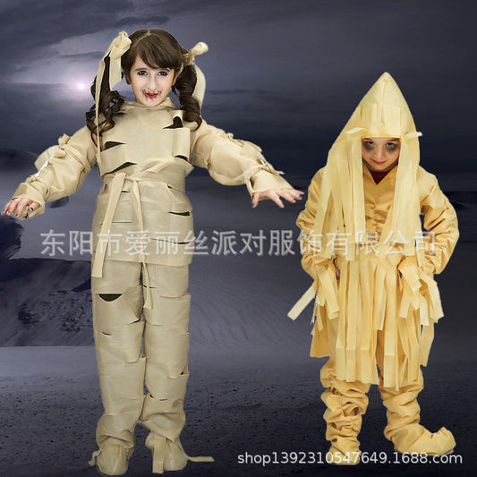 kids mummy costume for Halloween cosplay party dance performance