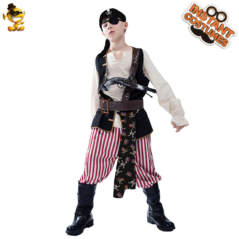 pirate costume for boys halloween cosplay party dress up stage performance