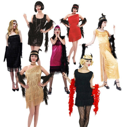 Robe à franges vintage pour femme, style années 1930, costume de garçonne pour cosplay, fête d'Halloween