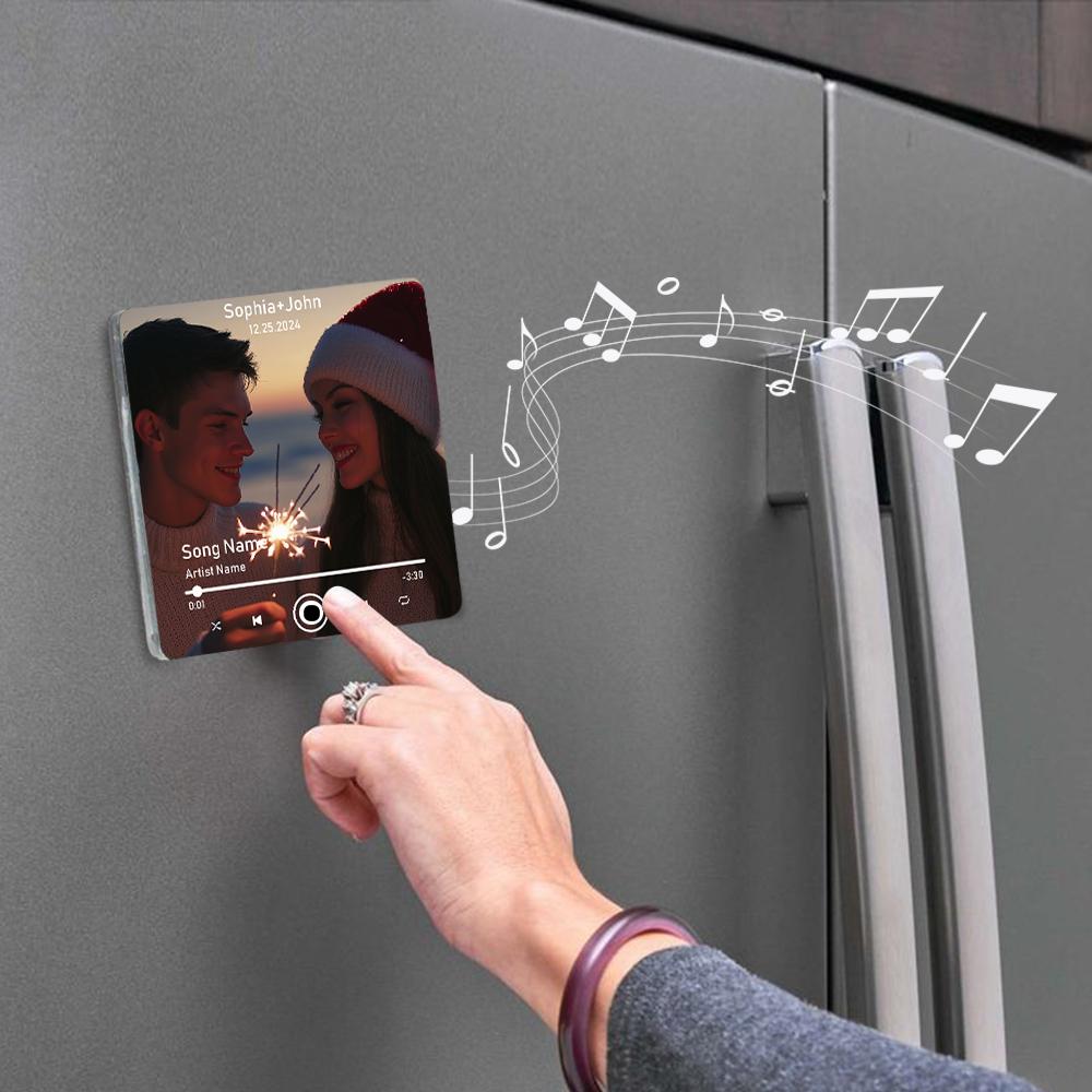 Custom Music Photo Date Magnet Refrigerator Plaque 10x10cm img 1