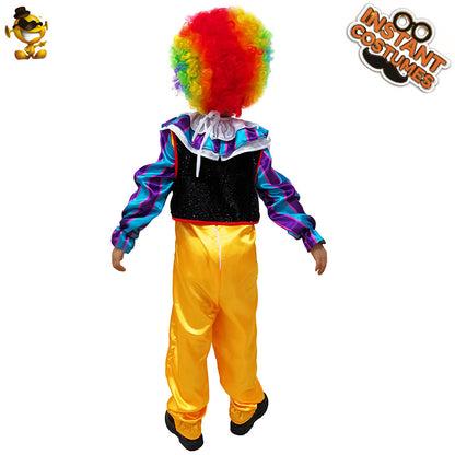Halloween scary demon clown costume for boys kids cosplay party roleplay