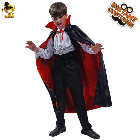 boys vampire cosplay costume for halloween party and stage performance