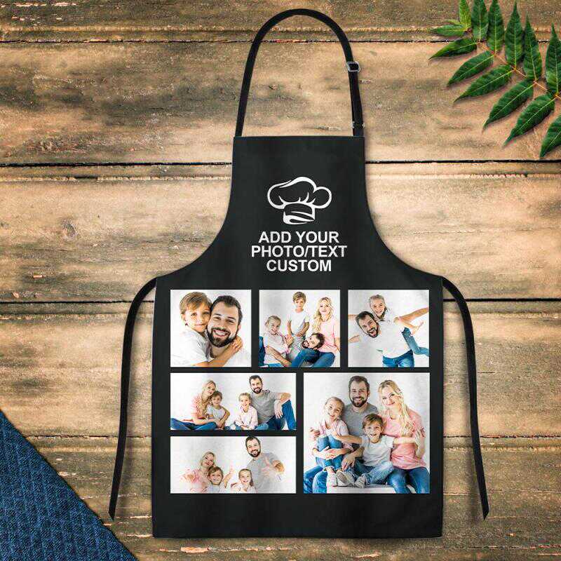Custom Apron With Engraving Photo Collage Apron World's img 1