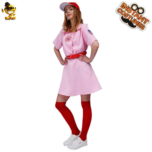 Ensemble veste de baseball rose pour femme, vêtements de sport décontractés, costume de cosplay pour Halloween et fêtes