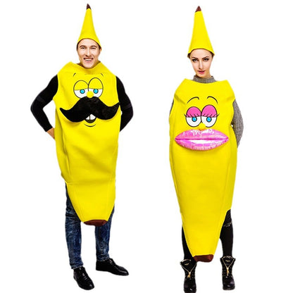 funny banana couple costume kissing banana mustache banana halloween party cosplay outfit