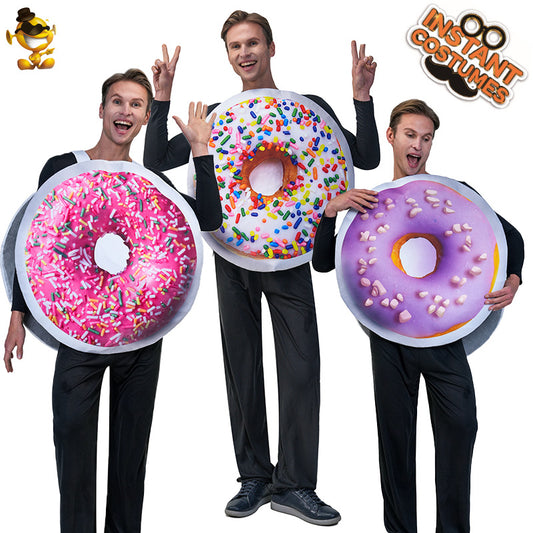 funny donut costume for adults and kids unisex food cosplay halloween party performance prop