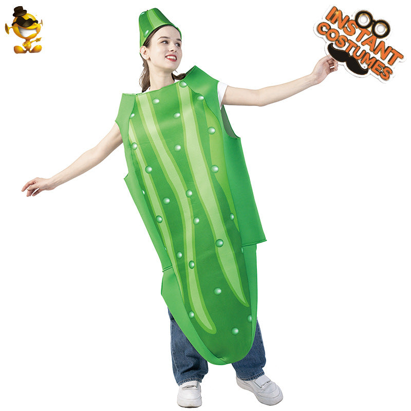 funny cucumber costume for adults Halloween cosplay couples family matching fruit outfit