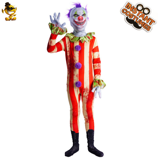 Halloween scary clown costume for kids cosplay party role play jumpsuit