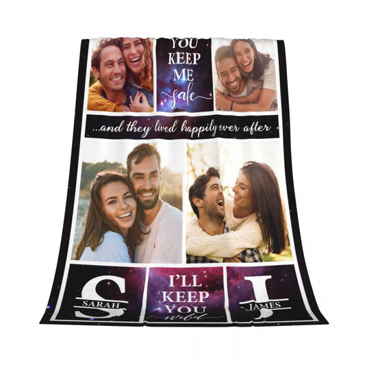 Personalized Photo Blanket Anniversary Gift For Her Wife img 1