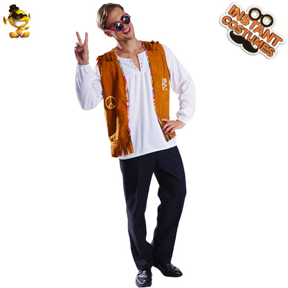 Hippie costume for men stage performance cosplay Halloween party role play outfit