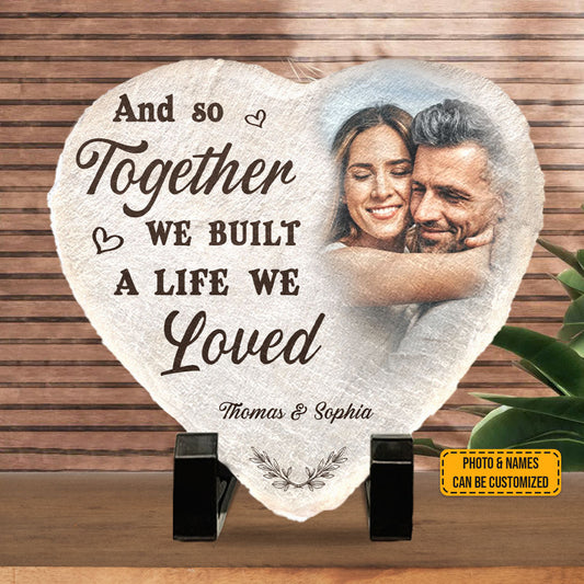 Personalized Heart Shaped Stone With Stand Gift for Couple img 0
