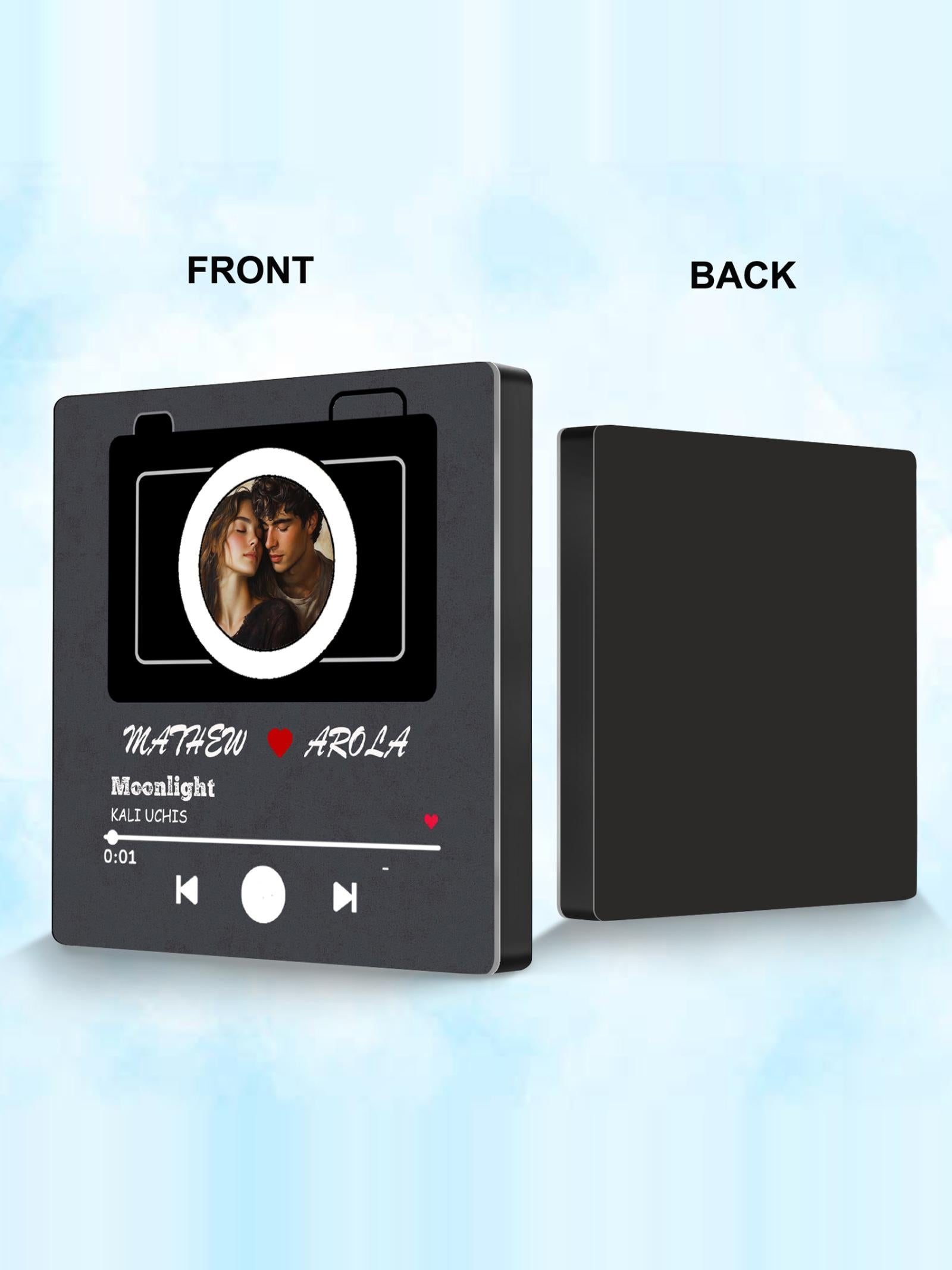 Custom Music Fridge Magnet with Photo Name Can Play Songs img 3