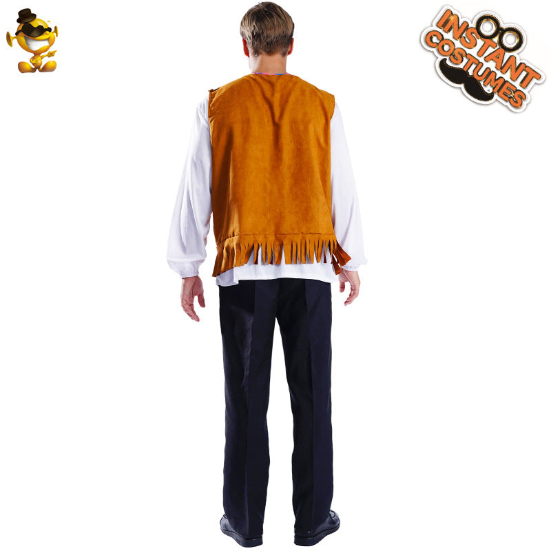 Hippie costume for men stage performance cosplay Halloween party role play outfit