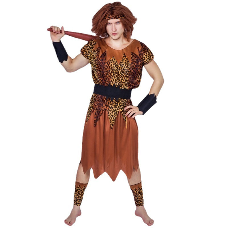 Caveman costume for Halloween cosplay stage performance and masquerade party
