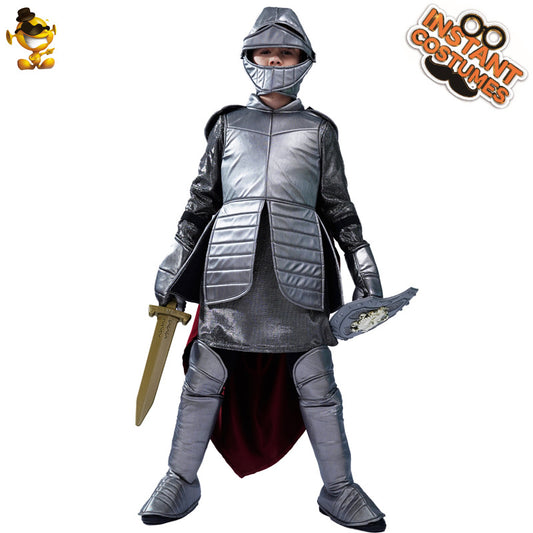 Boys Roman Armor Warrior Costume for Halloween Cosplay and Performance