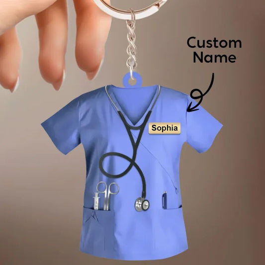 Custom Nurse Uniform Keychain Acrylic Keychain With Text img 0