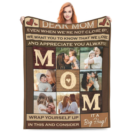 Personalized Photo Dear Mom Blanket Mom&#39;s Day Gift img 1