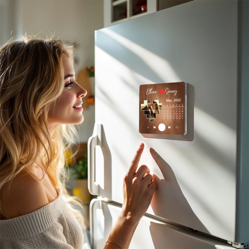 Customized fridge magnets play music, customized photo song img 3
