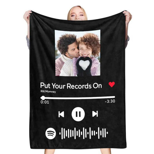Music Blanket Personalized Photo Blanket Birthday Gift img 1
