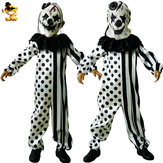 Costume de clown d'Halloween pour enfants pour une soirée cosplay et une représentation sur scène