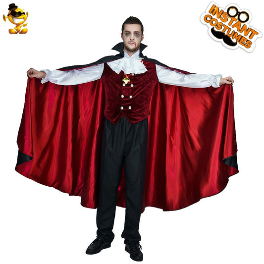 Costume de vampire pour homme, tenue de cosplay effrayante, costume de fête d'Halloween