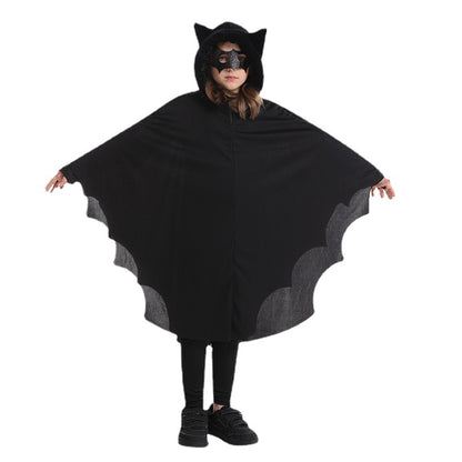 Halloween kids bat costume with hood for cosplay and stage performances