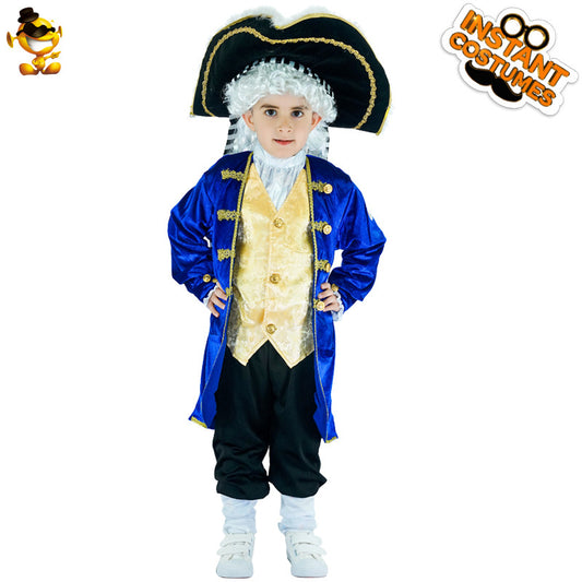 Costume de pirate pour garçon, tenue de cosplay d'Halloween pour capitaine médiéval