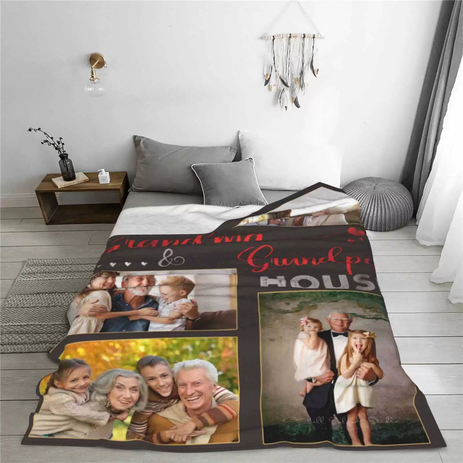 Custom Photo Blanket Fleece Blanket for Grandparents img 2