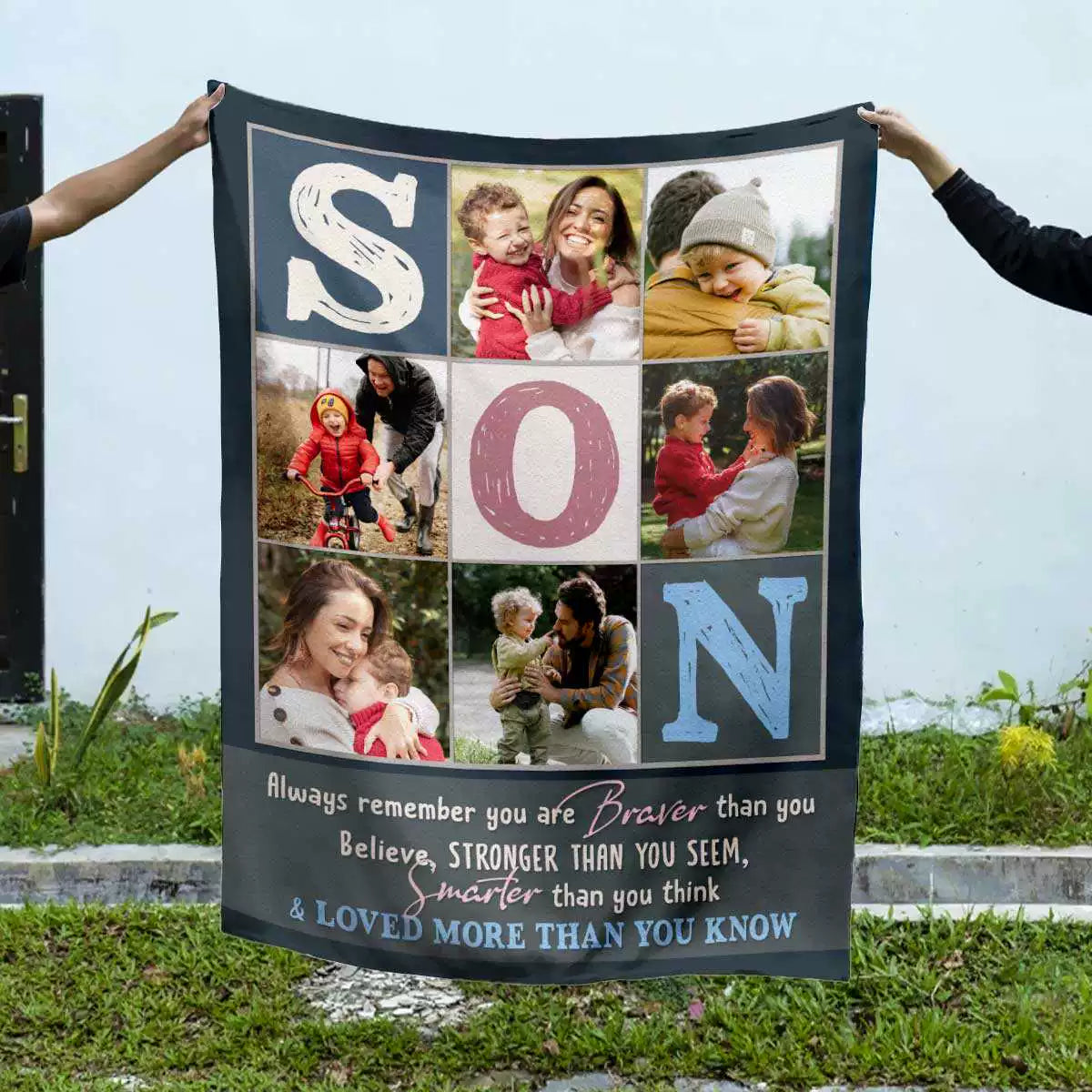 Personalized Photo Blanket for Son, Gift for Son img 4
