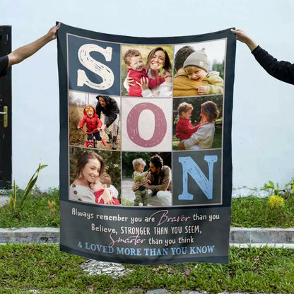 Personalized Photo Blanket for Son, Gift for Son img 4