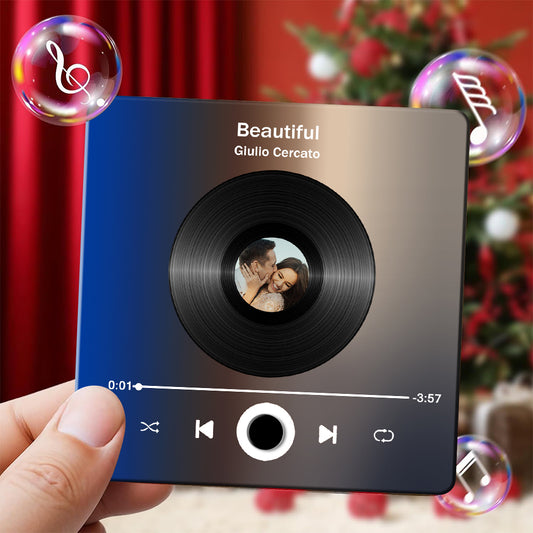 Custom Music Fridge Magnet,Personalized Photo for Couple img 0