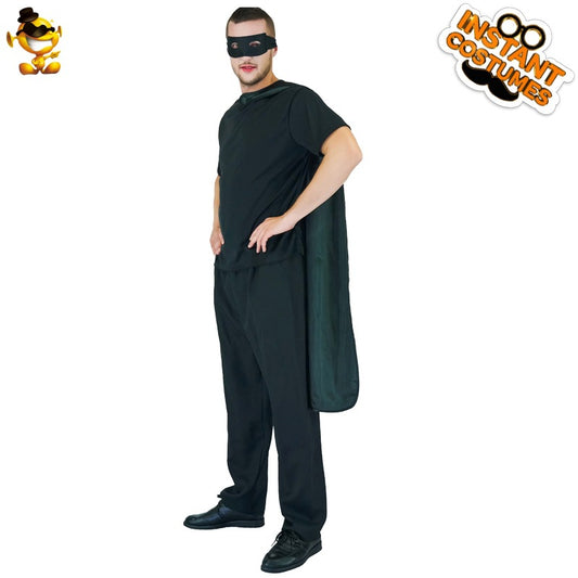 Black Eye Mask Cape for Men - Cosplay Costume for Halloween and Stage Performances