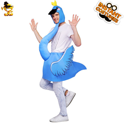 Disfraz de flamenco azul para Halloween, cosplay y presentaciones escénicas.