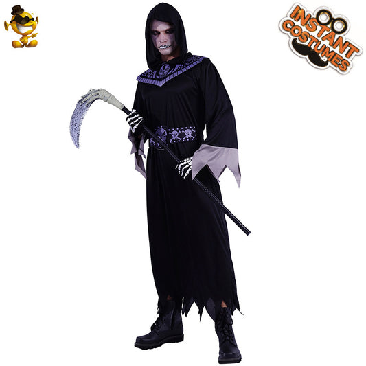 Halloween ghost robe with hood for men cosplay costume party