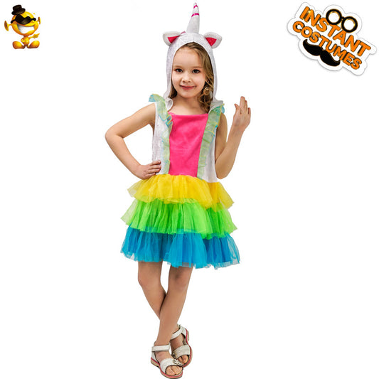 Colorful Animal Dress for Girls Halloween Costume Party Role Play Outfit