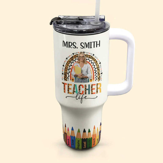 Custom Cup Personalized Photo 40oz Tumbler With Straw img 0