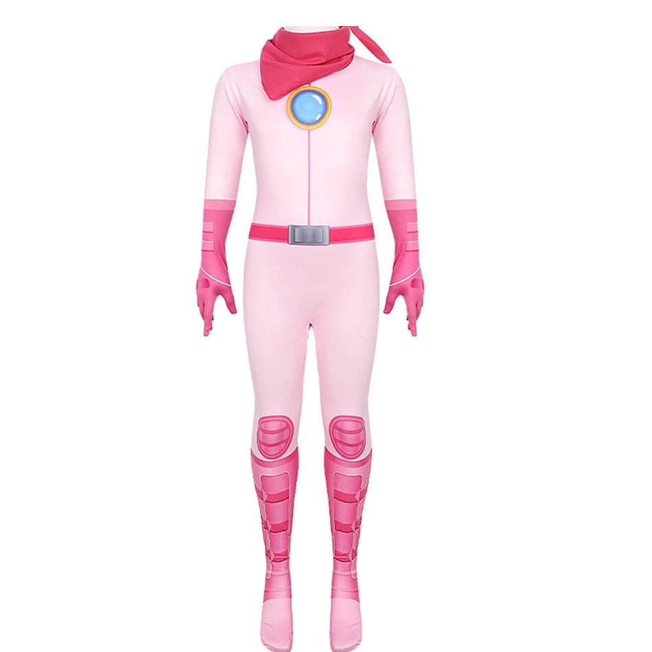 Peach Princess Cosplay Dress Girl Game Role Playing Costume Halloween Party Stage Performace Outfits Kids Carnival Clothes