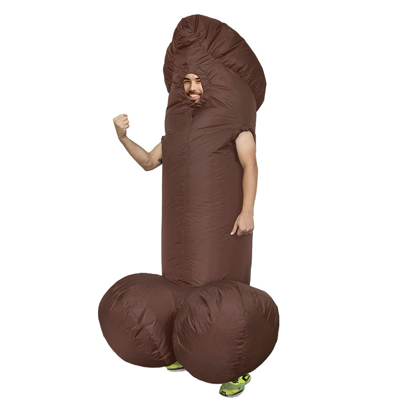 Penis Inflatable Costumes for Adult Sexy Dick Jumpsuit Funny Dress Disfraz Holiday Paty Halloween Anime Cosplay Suit