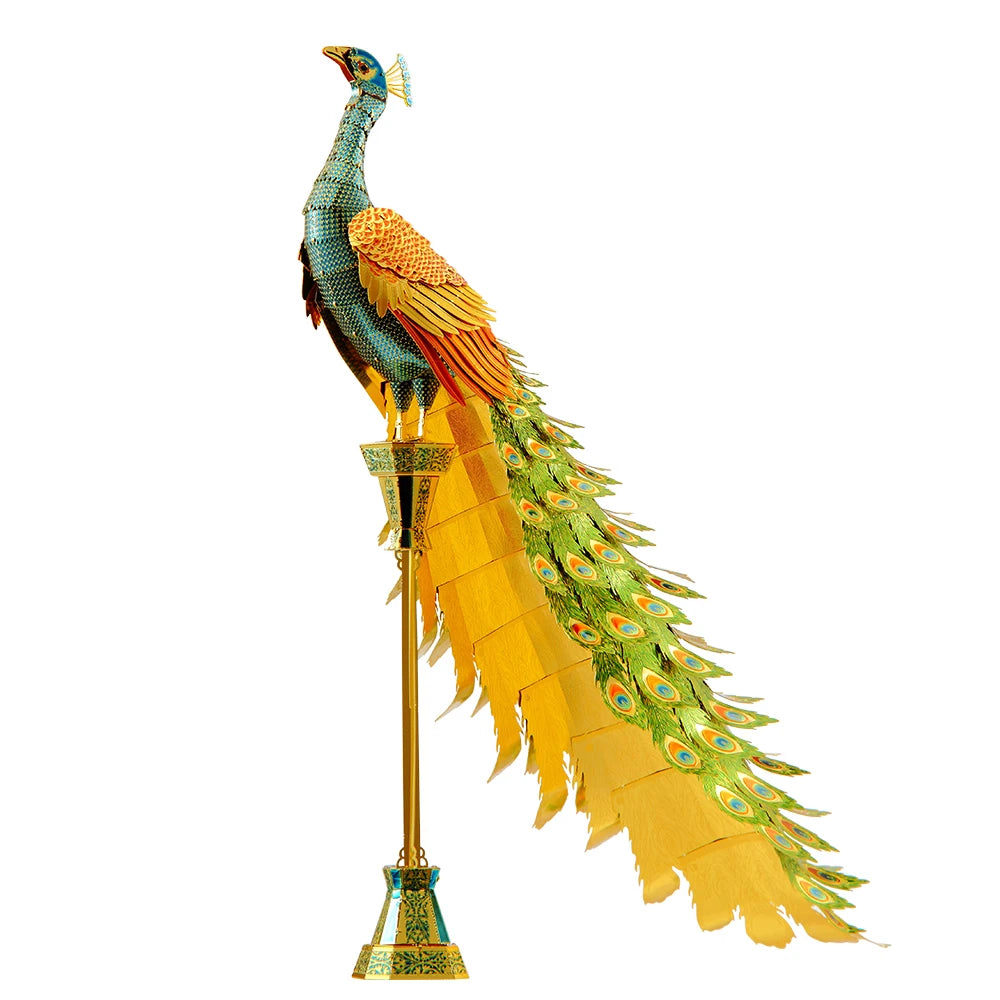 3D Metal Puzzle-Colorful Peacock  Model Building Kits DIY Jigsaw Toy For Adults