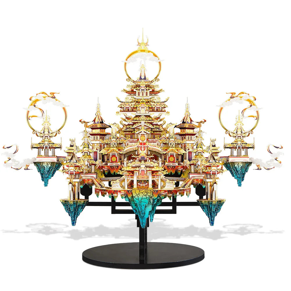 3D Metal Puzzle Lingxiao Palace Assembly Model Kits for Adult Jigsaw DIY Set for Brain Teaser Home Decoration