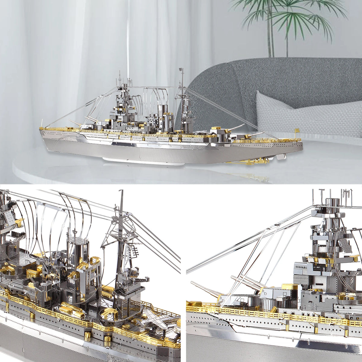 3D Metal Puzzle Model Building Kits - Nagato Class Battleship Jigsaw Toy ,Christmas Birthday Gifts for Adults