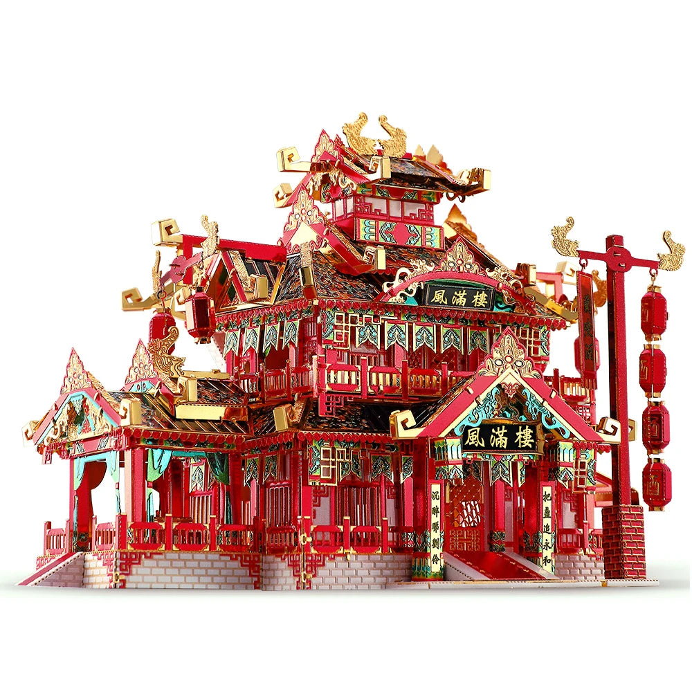 3D Metal Puzzle -Restaurant DIY Assemble Jigsaw Toy ,Model Building Kits Christmas and Birthday Gifts for Adults