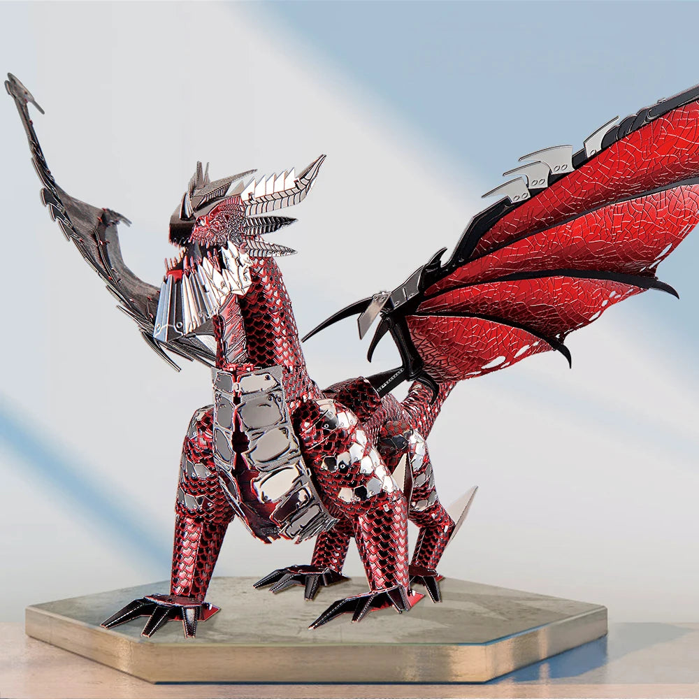 3D Metal Puzzle The Black Dragon DIY Model Kits Assemble Jigsaw Toy Desktop Decoration GIFT For Adult
