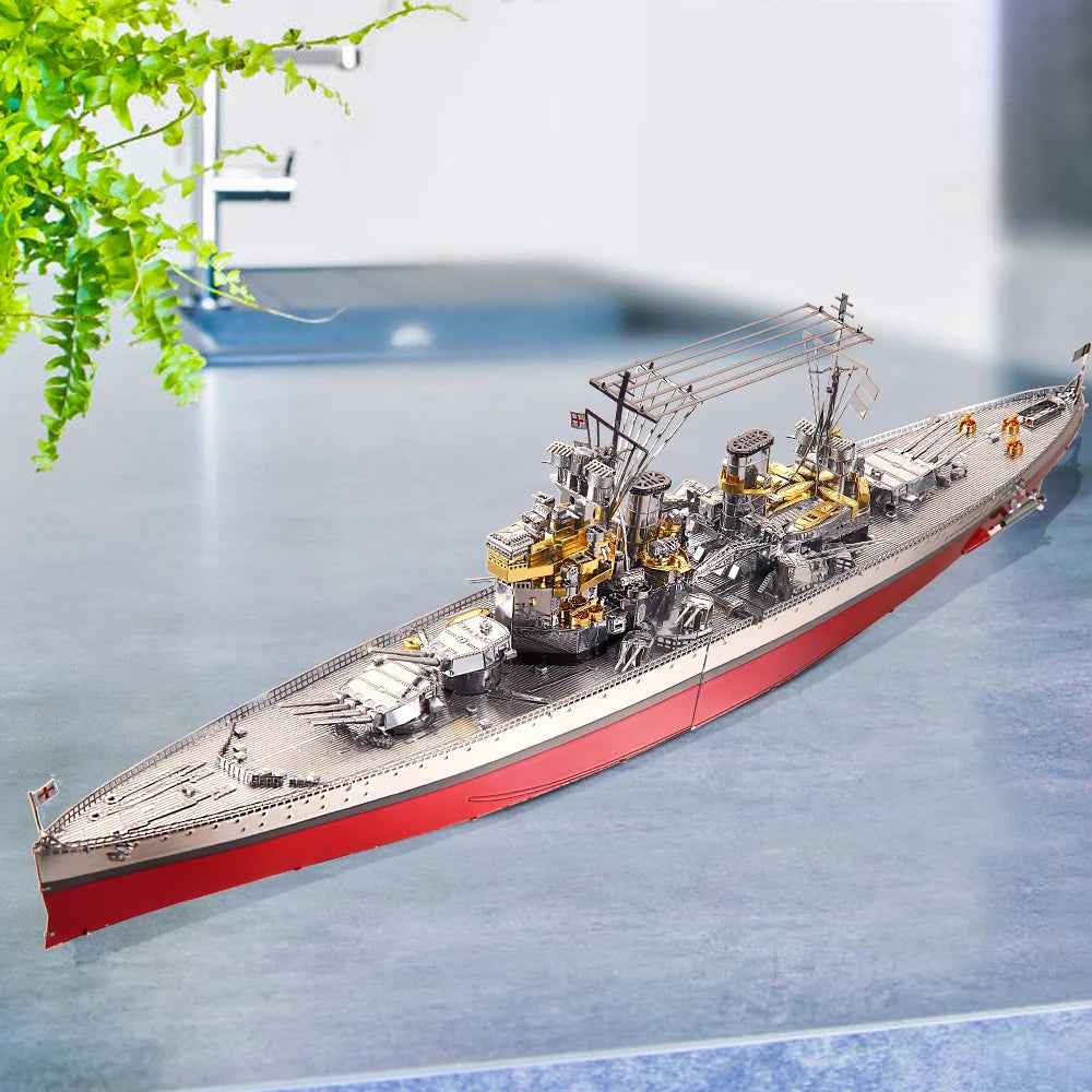 3D Metal Puzzles Jigsaw- Battleship Hms Prince Of Wales  DIY Model Building Kits Toys for Adults Birthday Gifts
